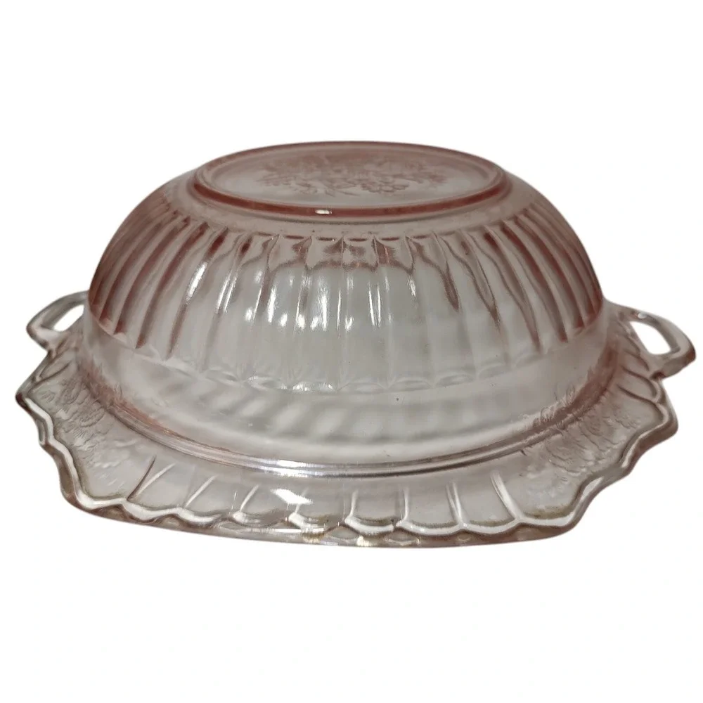 Vintage Anchor Hocking Serving Bowl Mayfair‎ Open Rose Pink Depression Glass
